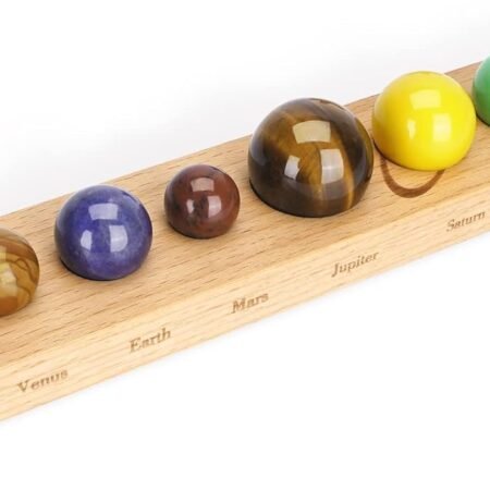 Nine Planets Gem Stones Planets Decorations Solar Sy Model Handmade Space Home Office Desk Decorations Creative Gift for Men, Women, Kids