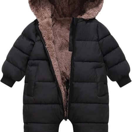 Baby Boys Girls Snowsuit Winter Clothes Suit Hooded Jumpsuit Romper Bear Outfit Infant Warm Coat Outwear Overcoat