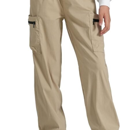 Boys Girls Cargo Pants Kids Water Resistant Hiking Pants Quick Dry Lightweight