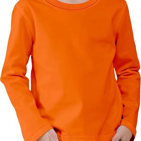 Toddler Boys Long Sleeve Shirt Cotton Crewneck Tees Kids Winter T Shirts Baby Solid Color Tops, 2T-5T
