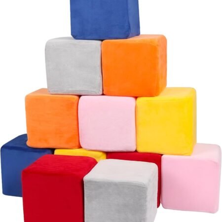 Foam Blocks for Toddlers, 5.5" Soft Building Blocks for Toddlers Colorful Stacking Blocks for Kids - 12 Pieces