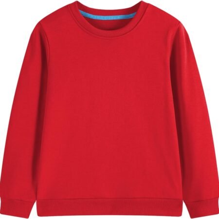 Kids Crewneck Sweatshirt Toddler Long Sleeve Tops Medium Weight Fall Pullovers for Boys and Girls 2-14 Years