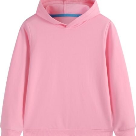 Cotton Kids Hoodie Light Weight Sweatshirt (Thin) Long Sleeve Boys Girls Fall Spring Pullover Clothes for Toddlers