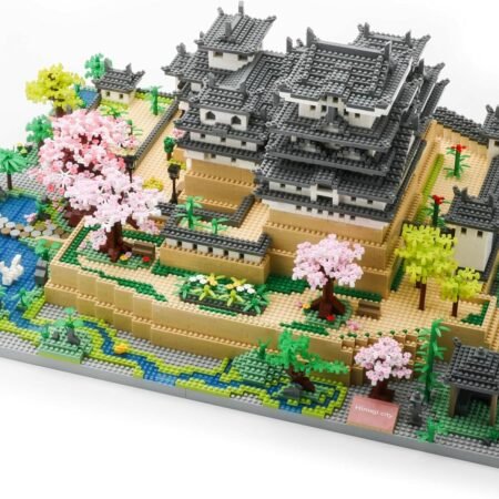 Japanese Micro Mini Building Blocks Sets for Adults Japan Himeji Castle with Cherry Blossoms Model Kit Architecture Landmarks Collection 10080 PCS, Collectible Toy Present