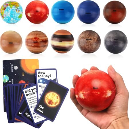 Mini Foam Plants Balls,  Solar Sy Stress Balls for Kids Adults, Squeeze Balls for Stress Relief, Science Kit Toy for Early Learning, Classroom Prize Gift for Boys Girls 10PCS